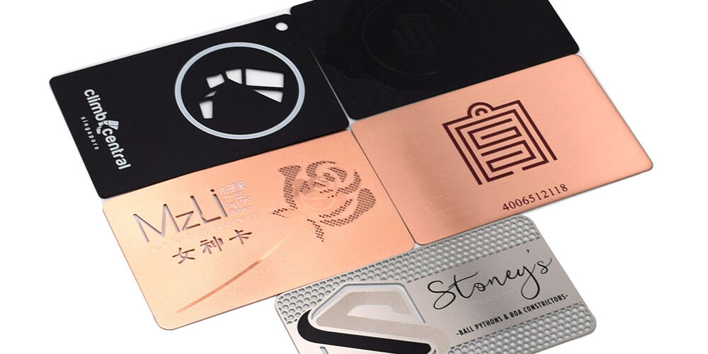 Minimalist High-End Metal Cards in Brushed Steel Finish