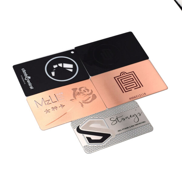 Minimalist High-End Metal Cards in Brushed Steel Finish