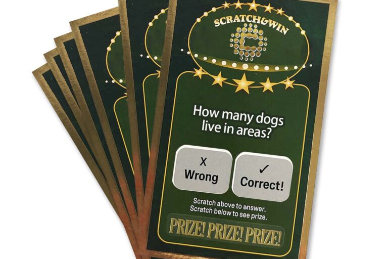 Full color custom printed scratch cards for promotions