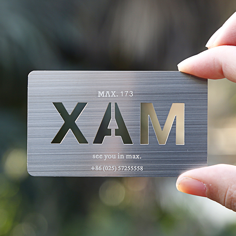 Custom Stainless Steel Business Card with Brushed Finish