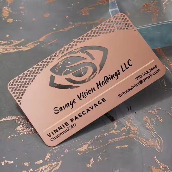 Custom Stainless Steel Business Card with Brushed Finish