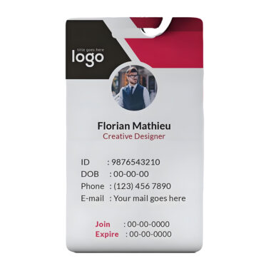 Custom premium employee ID card with photo and logo