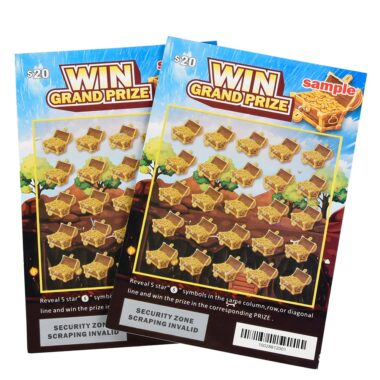 Custom printed lucky explosion scratch cards with colorful design