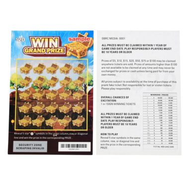 Custom printed lucky explosion scratch cards with colorful design