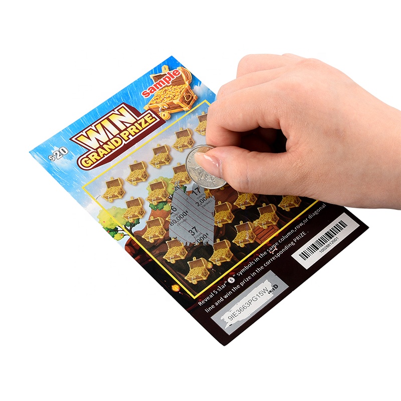 Custom printed lucky explosion scratch cards with colorful design