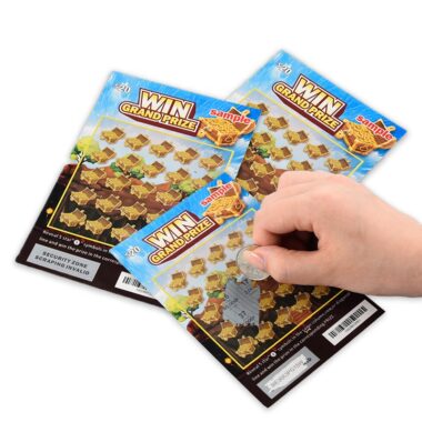 Custom printed lucky explosion scratch cards with colorful design