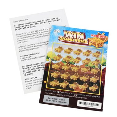 Custom printed lucky explosion scratch cards with colorful design