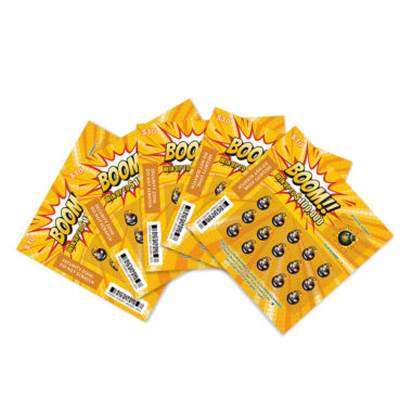 Custom printed lucky explosion scratch cards with colorful design