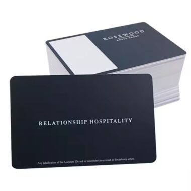 Custom printed employee ID card with company branding and photo