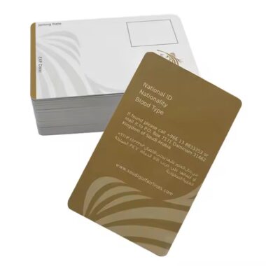 Custom printed employee ID card with company branding and photo