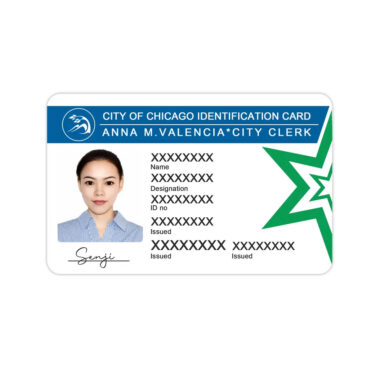 Custom printed employee ID card with company branding and photo