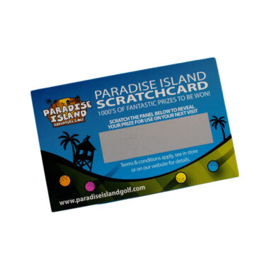 Custom printed scratch cards with unique artwork and branding
