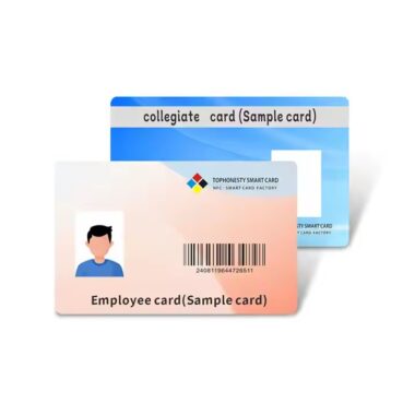 Custom access ID card for school and employee with photo and barcode