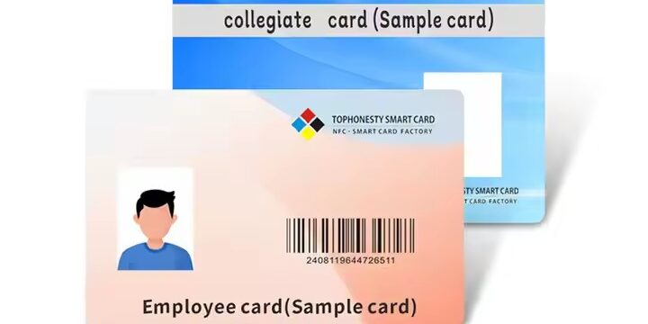 Custom access ID card for school and employee with photo and barcode