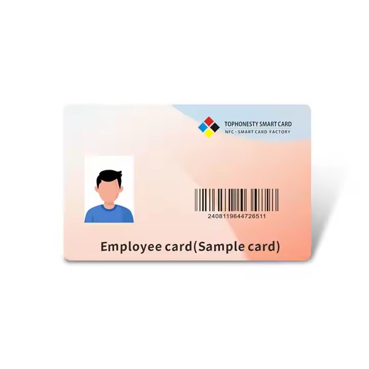 Custom access ID card for school and employee with photo and barcode